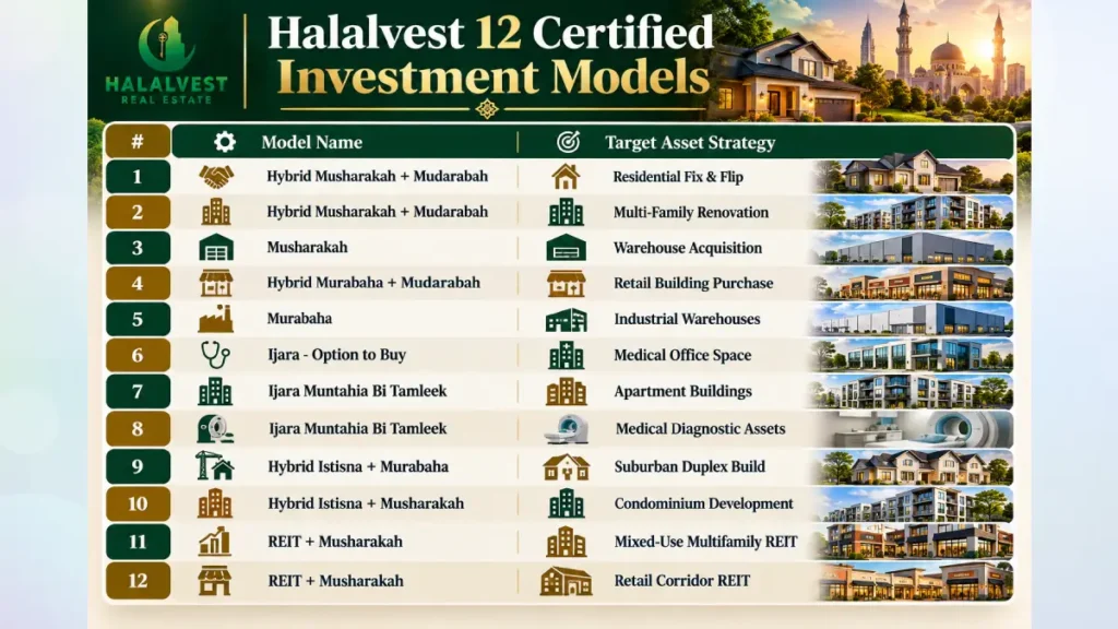 Is Buying Foreclosures Shariah Compliant? A Deep Dive for Muslim Investors 5 Halalvest 12 certified real estate investment models infographic